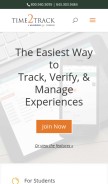 How time2track.com looks like on a mobile device such as an iPhone.