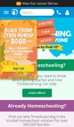 How time4learning.com looks like on a mobile device such as an iPhone.