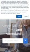 How timeclockplus.com looks like on a mobile device such as an iPhone.