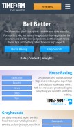 How timeform.com looks like on a mobile device such as an iPhone.