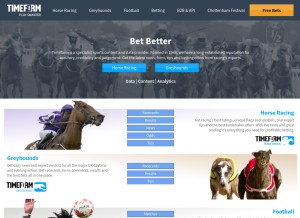How timeform.com looks like on a tablet such as an iPad.