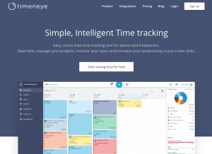 How timeneye.com looks like on a tablet such as an iPad.