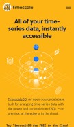 How timescale.com looks like on a mobile device such as an iPhone.