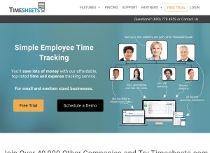 How timesheets.com looks like on a tablet such as an iPad.