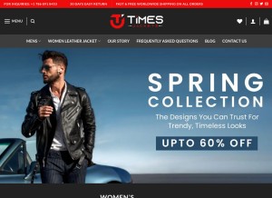 How timesjacket.com looks like on a tablet such as an iPad.