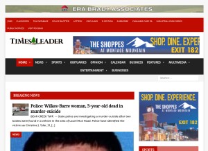 How timesleader.com looks like on a tablet such as an iPad.