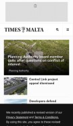 How timesofmalta.com looks like on a mobile device such as an iPhone.