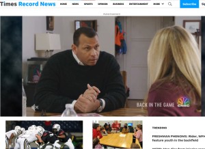 How timesrecordnews.com looks like on a tablet such as an iPad.