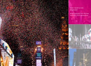 How timessquarenyc.org looks like on a tablet such as an iPad.