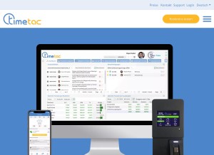 How timetac.com looks like on a tablet such as an iPad.