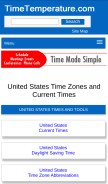 How timetemperature.com looks like on a mobile device such as an iPhone.