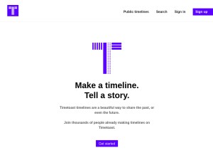 How timetoast.com looks like on a tablet such as an iPad.