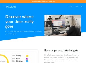 How timeular.com looks like on a tablet such as an iPad.