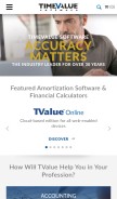 How timevalue.com looks like on a mobile device such as an iPhone.