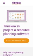 How timewax.com looks like on a mobile device such as an iPhone.