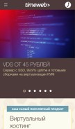 How timeweb.com looks like on a mobile device such as an iPhone.