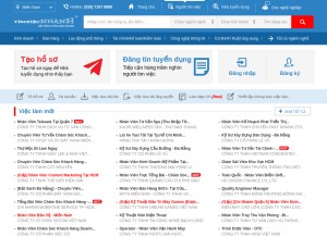 How timviecnhanh.com looks like on a tablet such as an iPad.