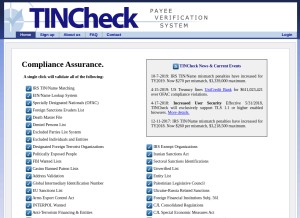 How tincheck.com looks like on a tablet such as an iPad.