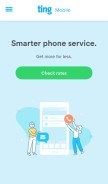 How ting.com looks like on a mobile device such as an iPhone.