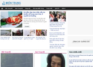 How tinmientrung.com looks like on a tablet such as an iPad.