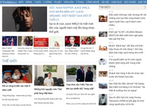 How tinmoi247.net looks like on a tablet such as an iPad.