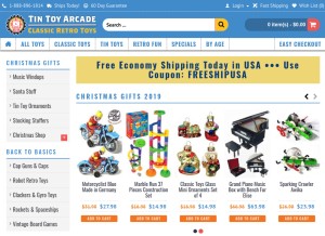 How tintoyarcade.com looks like on a tablet such as an iPad.