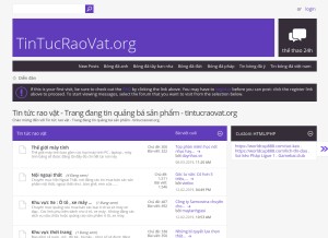 How tintucraovat.org looks like on a tablet such as an iPad.
