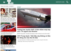 How tintucvietnam.vn looks like on a tablet such as an iPad.