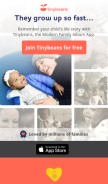 How tinybeans.com looks like on a mobile device such as an iPhone.