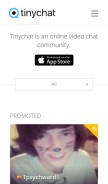How tinychat.com looks like on a mobile device such as an iPhone.