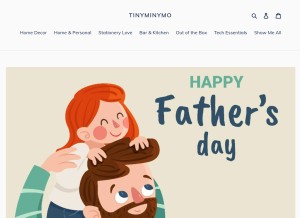 How tinyminymo.com looks like on a tablet such as an iPad.