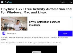 How tinytask.xyz looks like on a tablet such as an iPad.