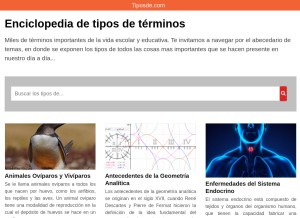 How tiposde.com looks like on a tablet such as an iPad.