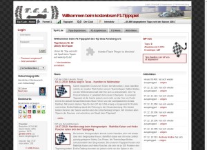 How tipp-f1.de looks like on a tablet such as an iPad.