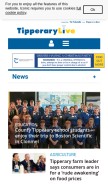 How tipperarystar.ie looks like on a mobile device such as an iPhone.