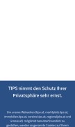 How tips.at looks like on a mobile device such as an iPhone.