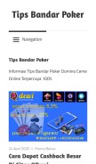 How tipsbandarpoker.com looks like on a mobile device such as an iPhone.