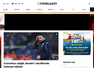 How tipsbladet.dk looks like on a tablet such as an iPad.