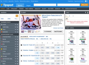 How tipsport.cz looks like on a tablet such as an iPad.