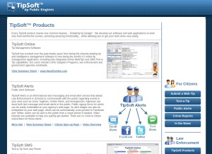 How tipsubmit.com looks like on a tablet such as an iPad.