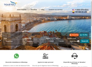 How tiquetesdevuelos.com looks like on a tablet such as an iPad.