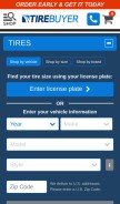 How tirebuyer.com looks like on a mobile device such as an iPhone.