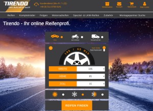 How tirendo.de looks like on a tablet such as an iPad.