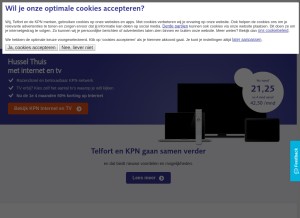 How tiscali.nl looks like on a tablet such as an iPad.
