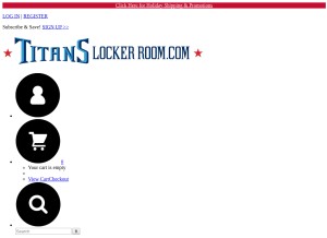 How titanslockerroom.com looks like on a tablet such as an iPad.