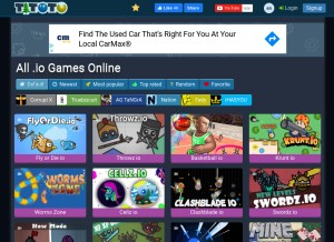 How titotu.io looks like on a tablet such as an iPad.