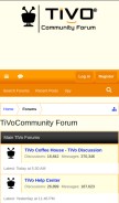 How tivocommunity.com looks like on a mobile device such as an iPhone.