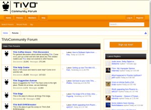 How tivocommunity.com looks like on a tablet such as an iPad.