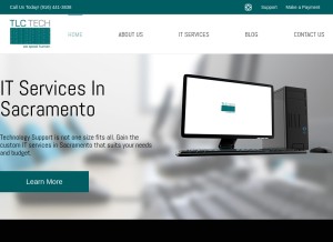 How tlctech.com looks like on a tablet such as an iPad.