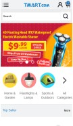 How tmart.com looks like on a mobile device such as an iPhone.